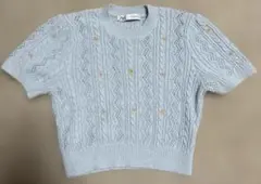 ZARA ライトブルー 半袖ニット M