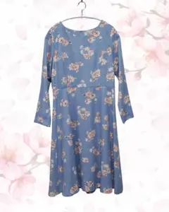 couture brooch 桜 レトロフラワー柄ワンピース クチュールブローチ