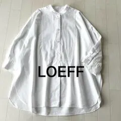 LOEFF ロエフ オーガニックコットン ホール ジャカード カーディガン