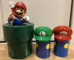 USJ ユニバ　マリオ　土管　キーホルダー　マリオ　ルイージ　缶　セット