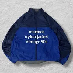 marmotマーモットナイロンジャケット90s古着vintageネイビーブルー