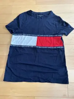 TOMMY HILFIGER ロゴテープ 半袖 Tシャツ ネイビー M