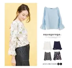 【新品未使用】aqua garage フレアスリーブブラウスのサムネイル