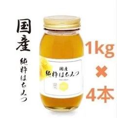 ⭐︎徳用⭐︎【奈良の里】国産純粋　非加熱 1kg × 4個　百花はちみつのサムネイル