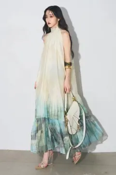 新品未使用タグ付　ANDREA&Co. 【AUBREY】水彩ティアードワンピース