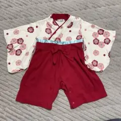 花柄着物スタイル 80 袴ロンパース