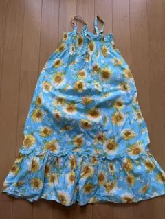 ひまわり柄ノースリーブワンピース 120cm 130