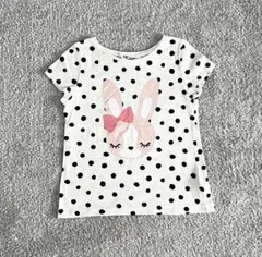 H&M キッズ Tシャツ ドット柄 ウサギプリント 120cmのサムネイル