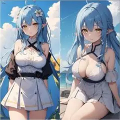 100x50cm　雪花ラミィ　ホロライブ　抱き枕カバー