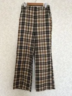 美品　チェック　スラックス