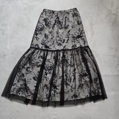 花柄チュール付きロングスカート Mサイズ