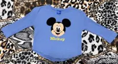 ミッキーマウス•ロゴ刺繍•ワッフル•ロンT•100cm❤︎