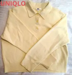 UNIQLO スムースコットンポロセーター 黄色イエロー