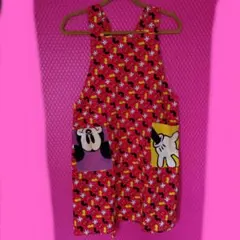 東京ディズニーランド　ビンテージ　アンティーク　ミッキー柄エプロン赤　大人サイズ