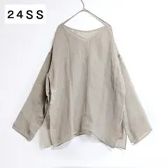 25SS スピックアンドスパン メッシュリネンルーズプルオーバー 