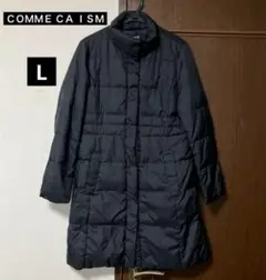 最終値下げコムサイズム　ロングダウンフェザーコート　ブラック　黒　L