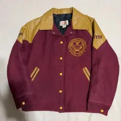 カナダ製 ヴィンテージ バーガンディ ウールレザースタジャン 70s 80s