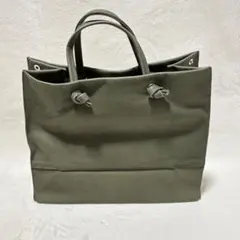 y032410 REN トートバッグ　コンパクト　ピッグレザー　シンプル　無地