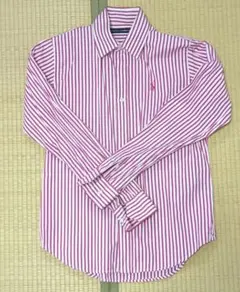 Ralph Lauren 赤と白のストライプ長袖シャツ