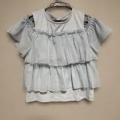 C.O.L.Z.A ライトブルー フリル 半袖 S