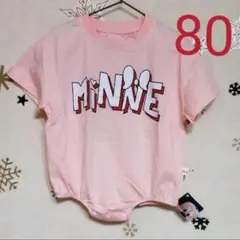 値下げ 新品 ミニー ロンパース 80サイズ ピンク