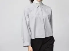 【UNIQLO:C】コットンコクーンシャツ（グレーストライプ）
