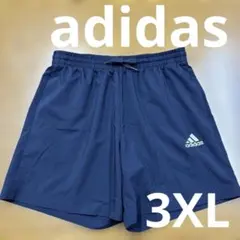 adidas 3本ライン ハーフパンツ ネイビー　アディダス　3XL