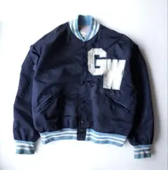 80's ビンテージ USA製 サテン ナイロンジャケット スタジャン ワッペン