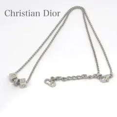 Christian Dior 　ネックレス　ラインストーン　キューブ　シルバー