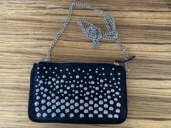 ZARA スタッズ ブラック クラッチバッグ