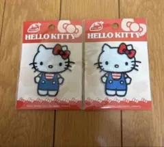 ハローキティ パイルワッペン 2個セット アイロン接着 シール接着
