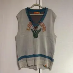 刺繍ニットベスト 花