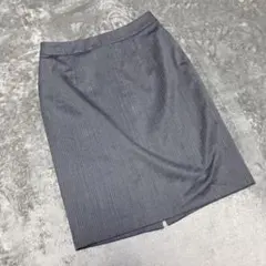 【パーソンズ】（M）タイトスカート ストライプ バックファスナー スリット