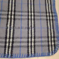 バーバリー　ウール　ブランケット　　140x100cm　2箇所ほつれあり