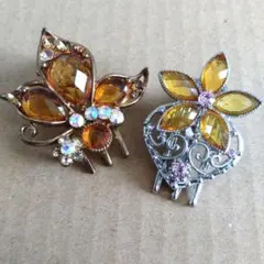 エレガントな蝶と花のヘアクリップセット