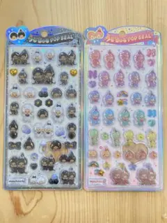 【国内正規品】うるちゅるポップシール　モンチッチ　2枚セット　白黒　カラフル