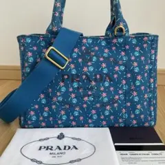 PRADA カナパ 2way オレンジ メキシカン柄 トートバッグ ハンドバッグ PRADA カナパ 2way オレンジ メキシカン柄 トートバッグ ハンドバッグ