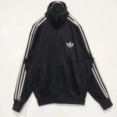 adidas アディダス トラックジャケット 刺繍 黒 白 S 10151