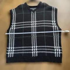 柄ニットベスト　オーバーサイズ