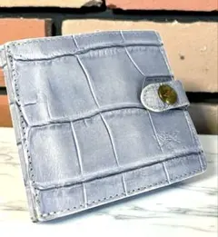 イルビゾンテ クロコ型押し BISONTE 二つ折り財布 メンズ　レディース