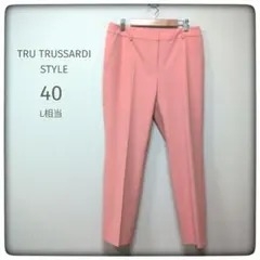TRU TRUSSARDI STYLE パンツ 40 ピンク センタープレス