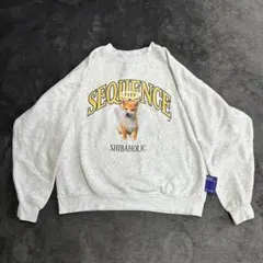SEQUENCE by B ONE SOUL 柴犬プリント スウェット グレー
