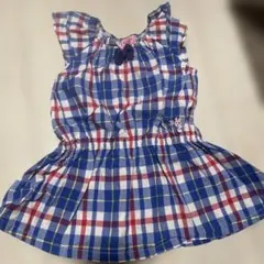 ミキハウス ホットビスケッツ ワンピース チェック 80