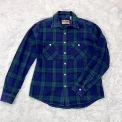 【値下げ】CAMCO カムコ ヘビー フランネルシャツ Sサイズ チェック 緑紫のサムネイル
