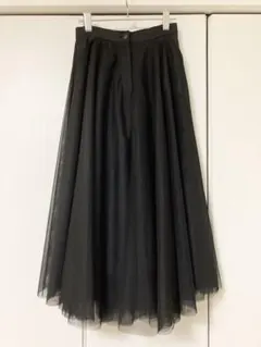 【新品】チュールレースロングスカート（ブラック）のサムネイル