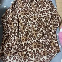 GQFORD レオパード柄シャツ 長袖 襟付き