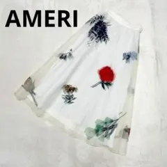 アメリヴィンテージ　AMANDA SHEER PLEATS SKIRTホワイト