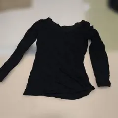 H333 黒い長袖シャツ ヒートテック　極暖　M