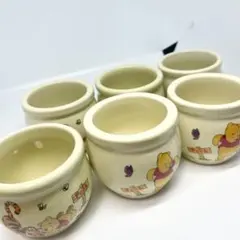 プーさん ディズニー カップ プリンカップ スーベニアカップ 陶器 6個セットのサムネイル