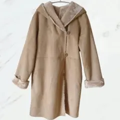 GU ムートンタッチコート Sサイズ ベージュ ジーユー フェイクムートン